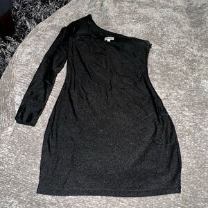 Superdown Black One-Shoulder Long Sleeve Dress